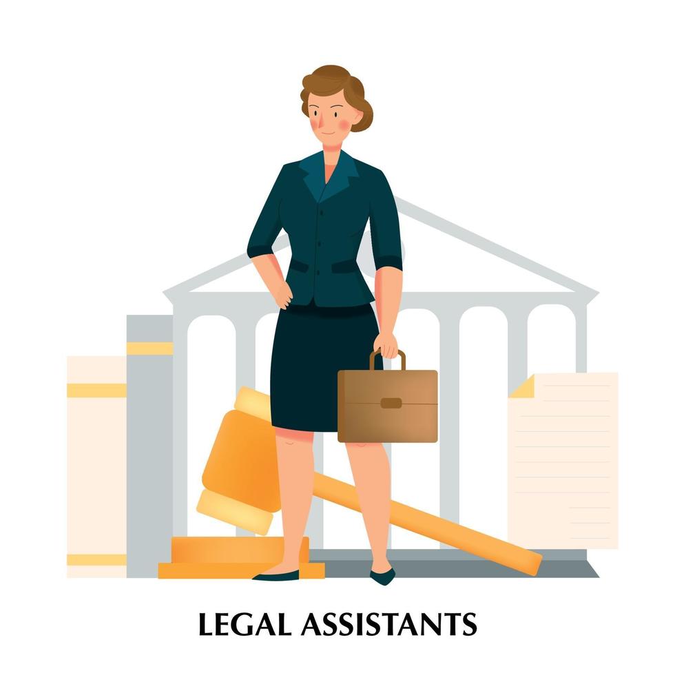 Female Legal Assistants Concept vector