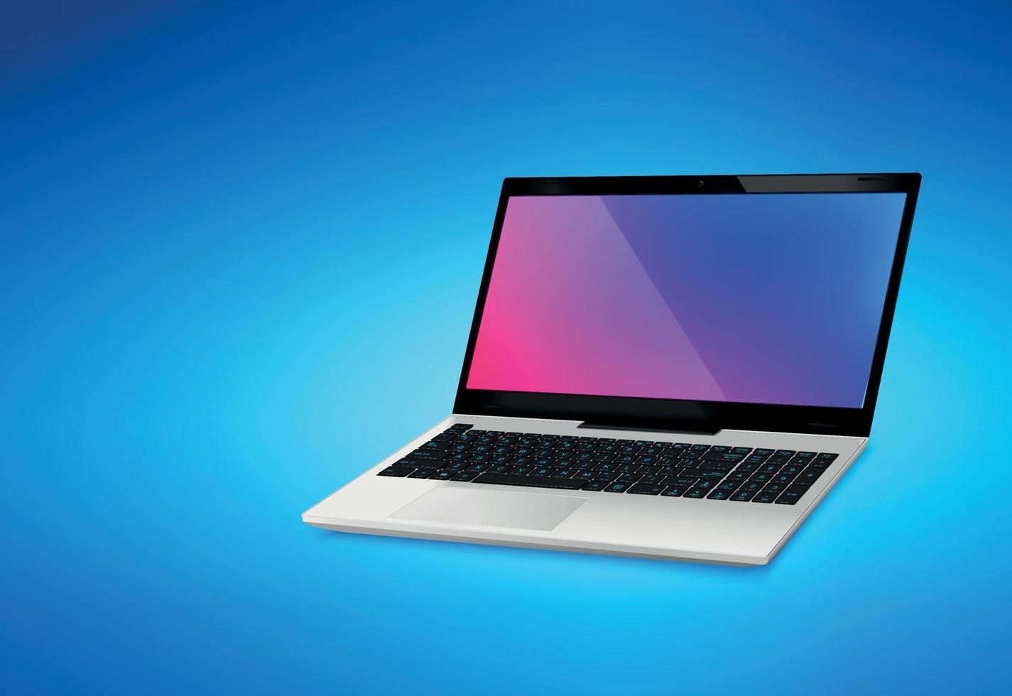 Laptop Mockup Realistic Background vector
