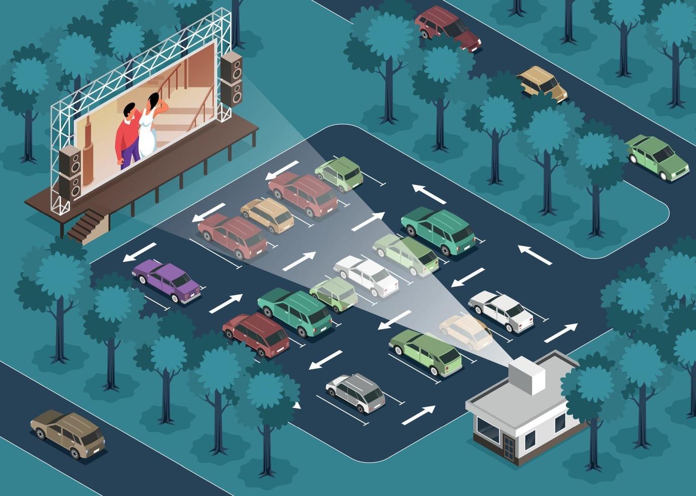 Drive-In Theater Composition vector