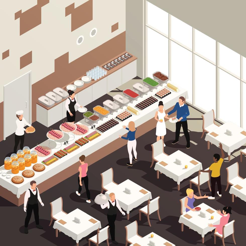 Catering Isometric View vector