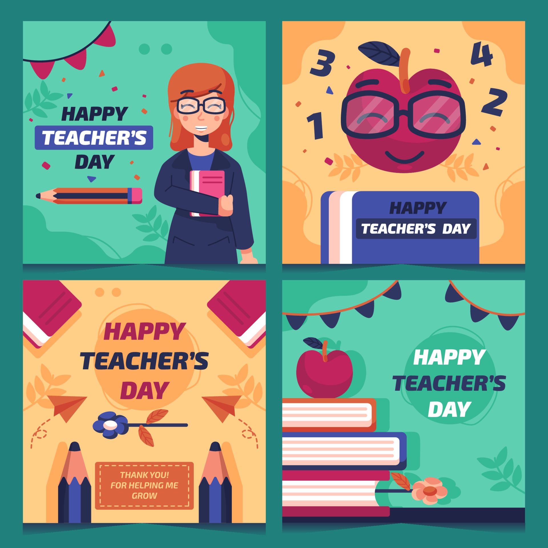Teachers Day Social Media Template 3295811 Vector Art at Vecteezy