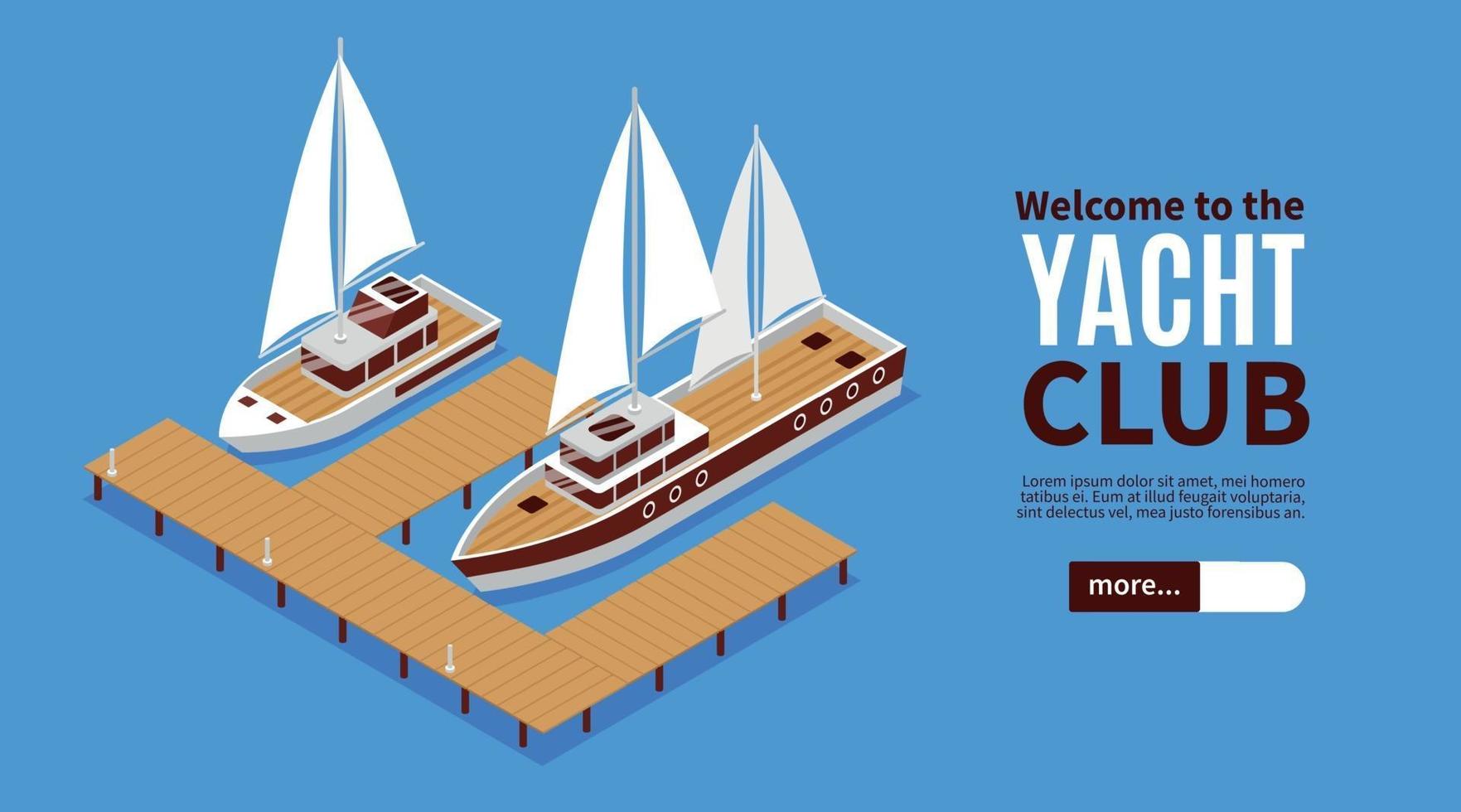 Yacht Club Horizontal Banner vector