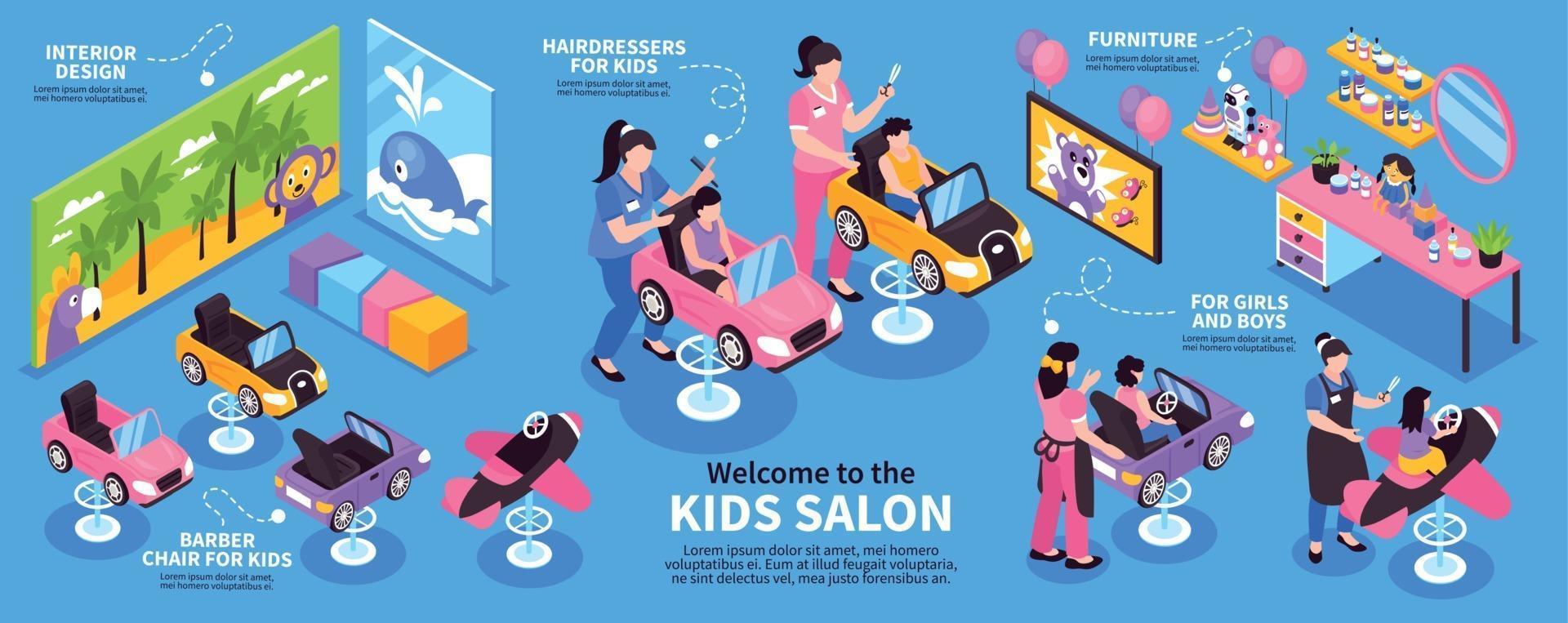 infografías de salón de niños vector