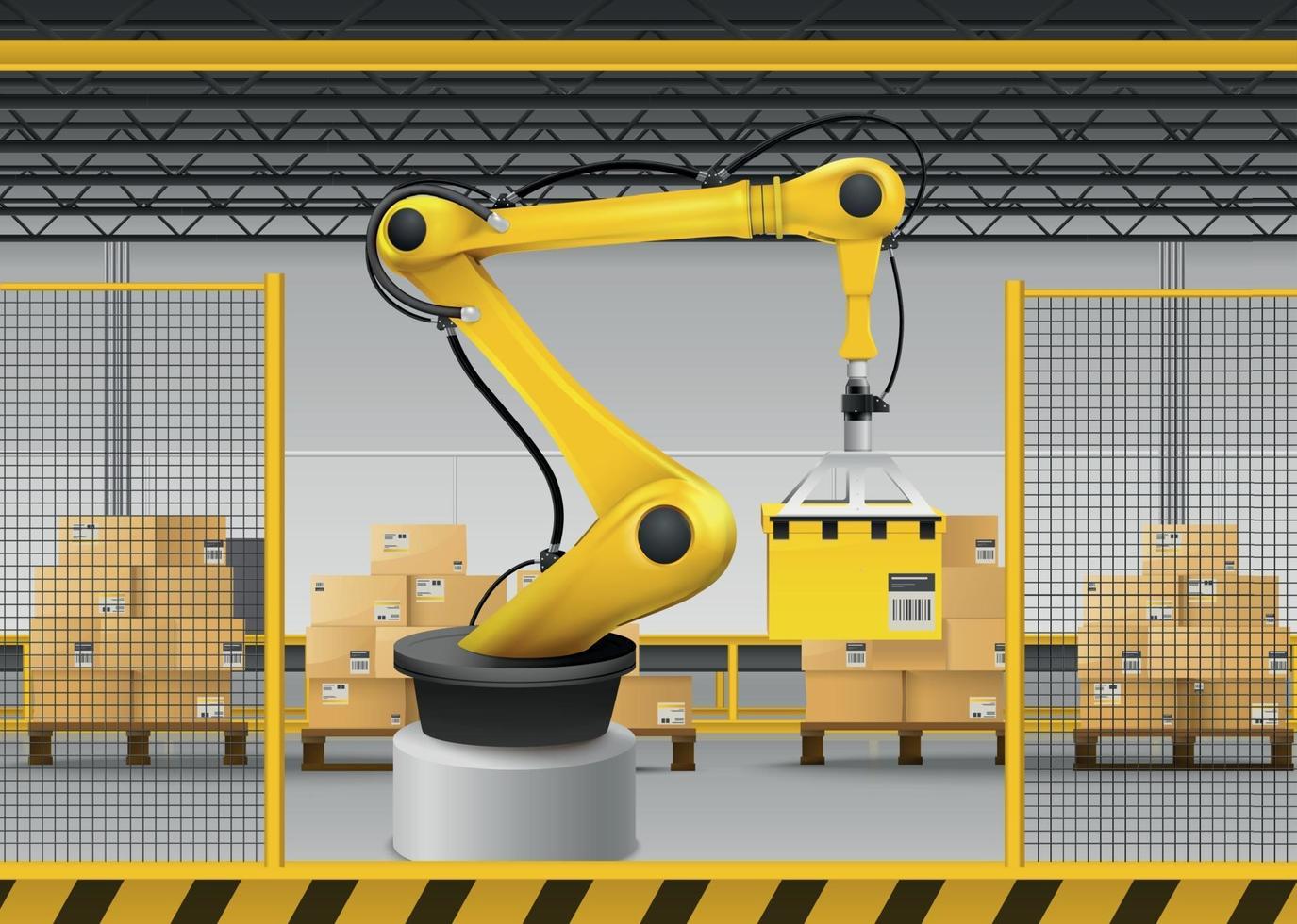 Robotic Arm Realistic Background vector