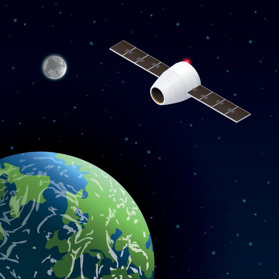 composición de satélites espaciales modernos vector