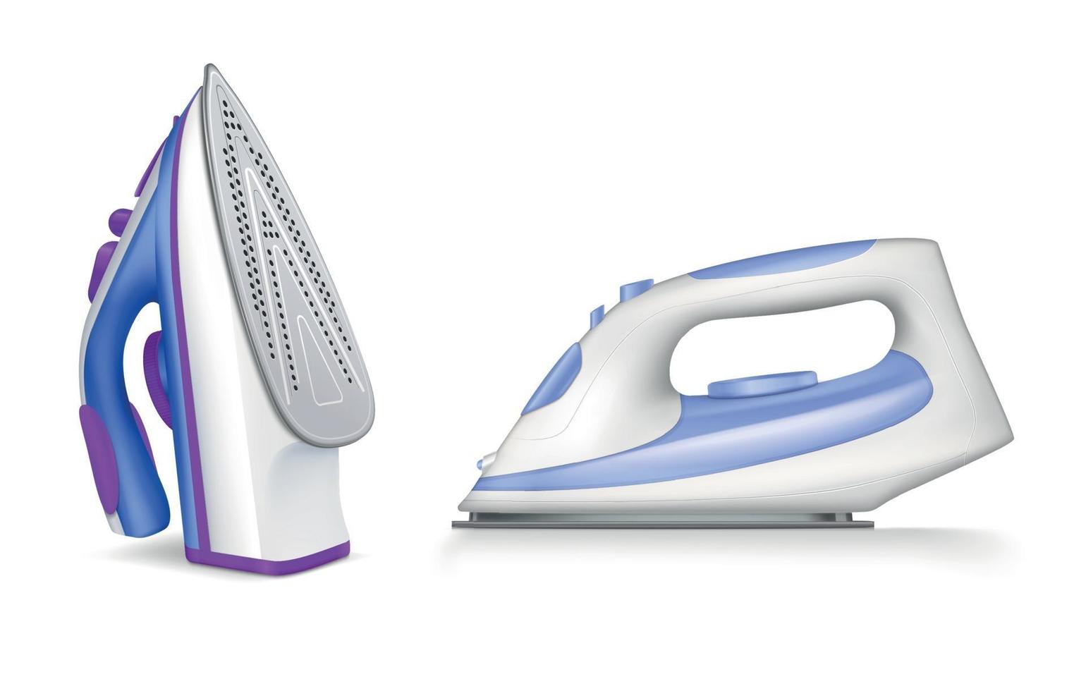 Iron Ironing Realistic Icon Set vector