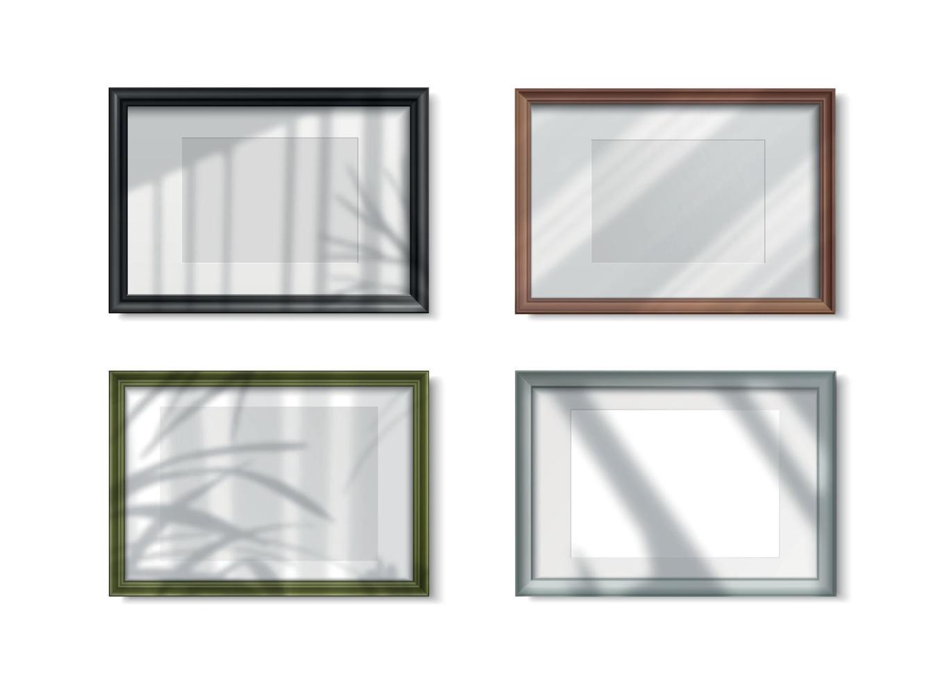 Shadow Overlay Effects Frames Set vector