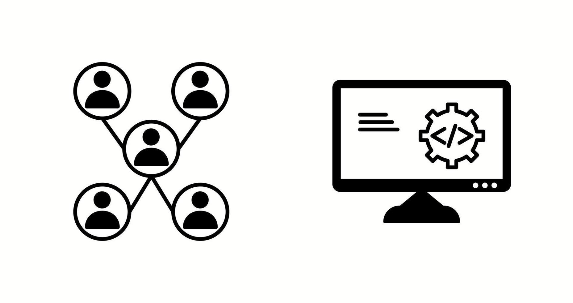 Unique Two Vector Icons Set