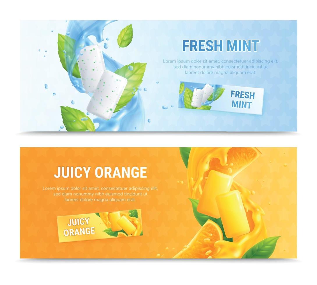 Bubble Gum Banner Set vector