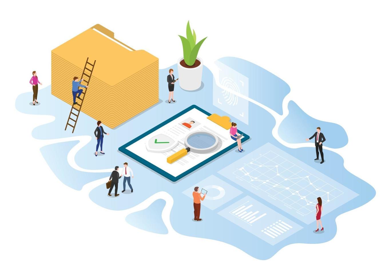 kyc know your customer concept with modern isometric vector