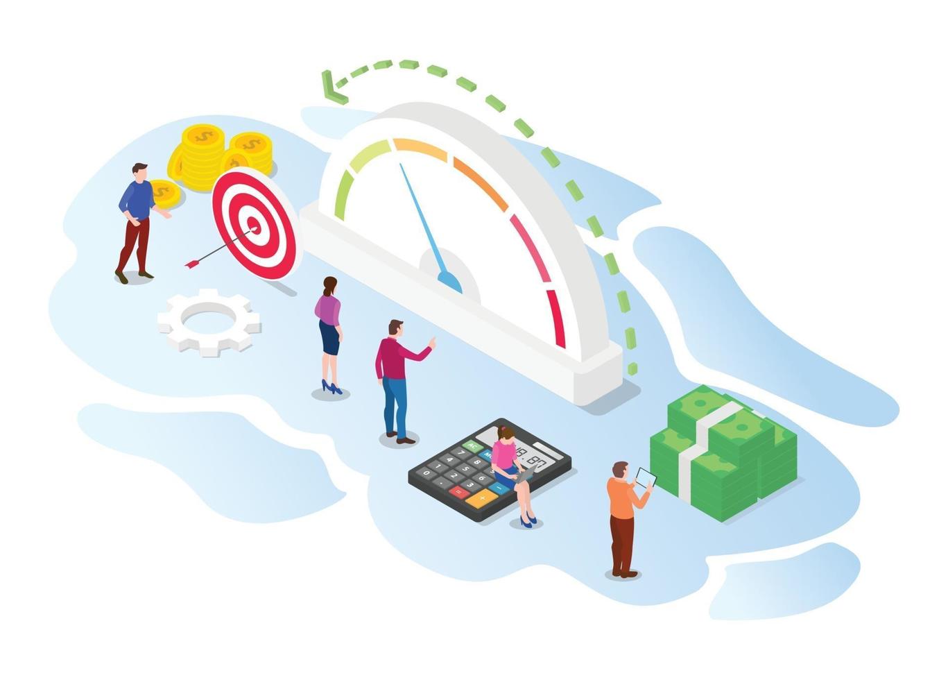 cost reduction concept with modern isometric vector