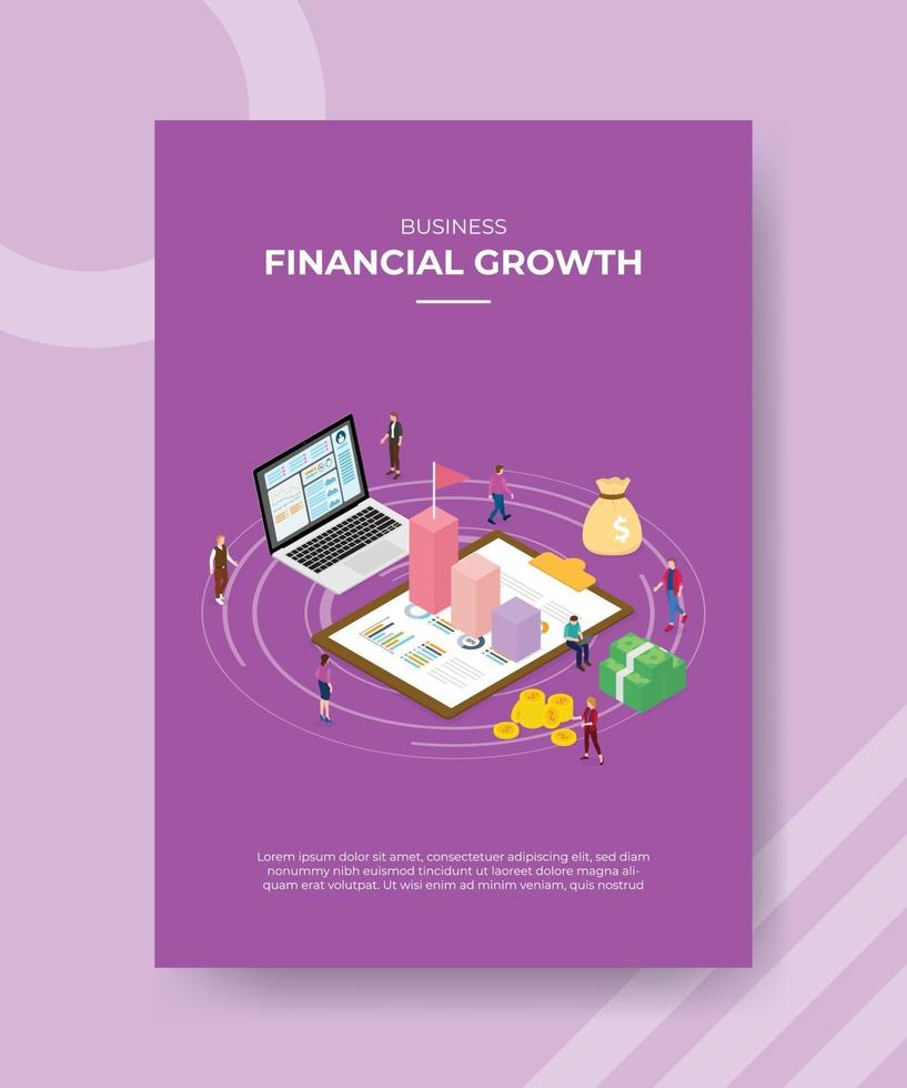 financial growth concept for template banner and flyer vector