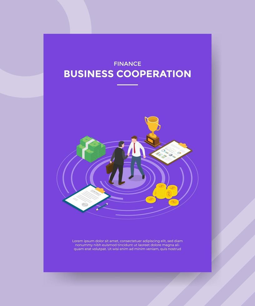 business cooperation concept for template banner and flyer vector