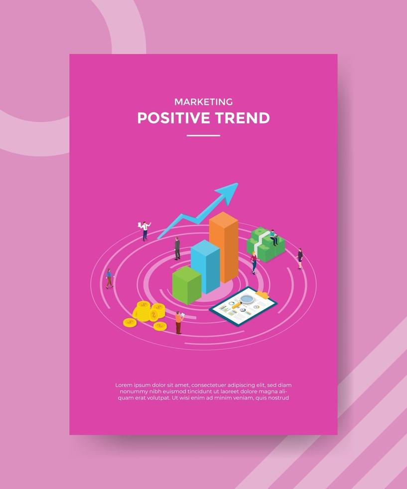 positive trend concept for template banner and flyer vector