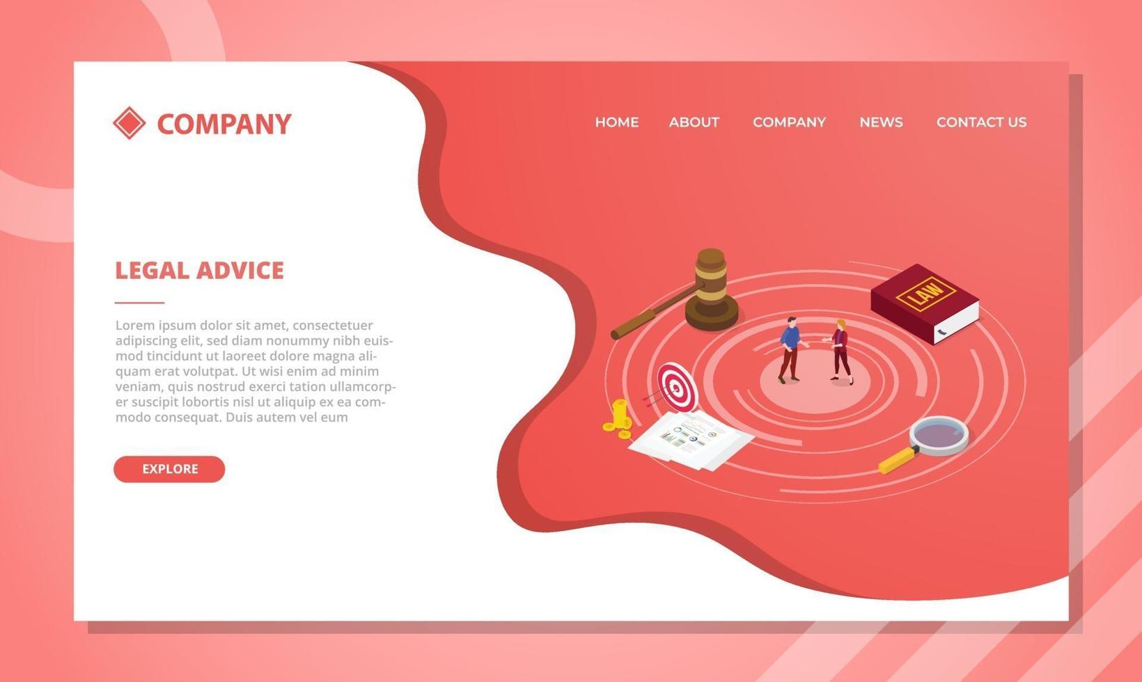 legal advice concept for website template or landing vector