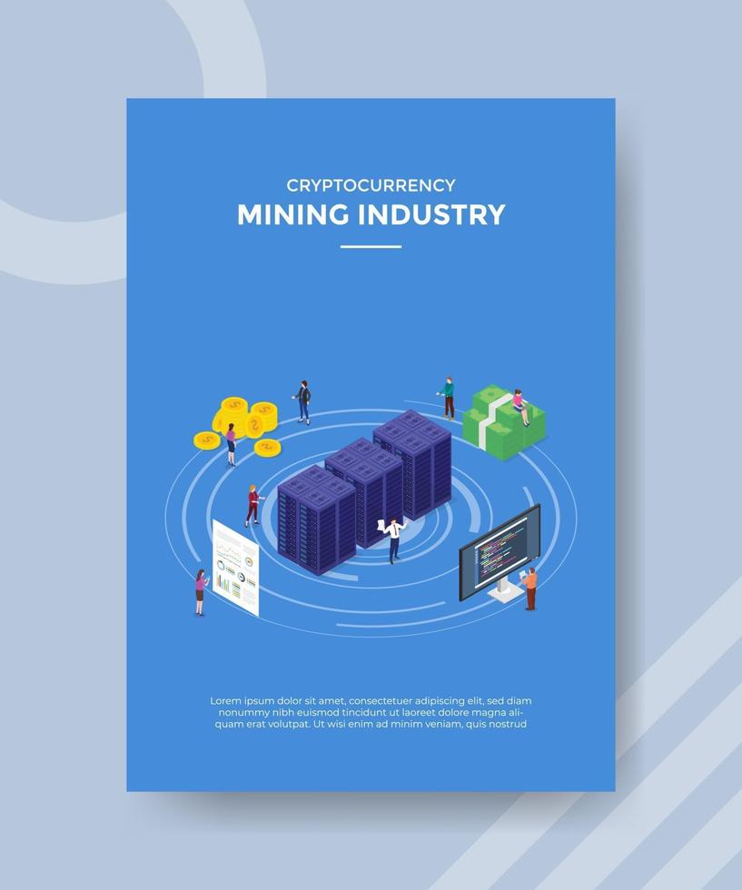 mining industry cryptocurrency concept for template vector