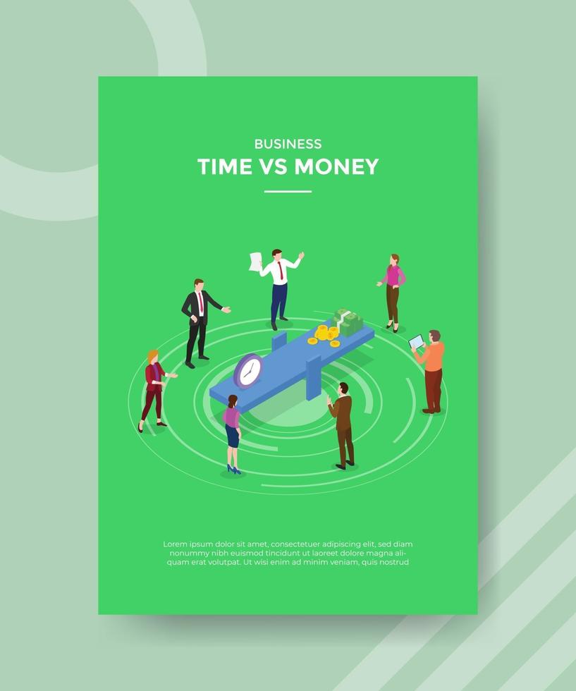 time vs money concept for template banner and flyer vector