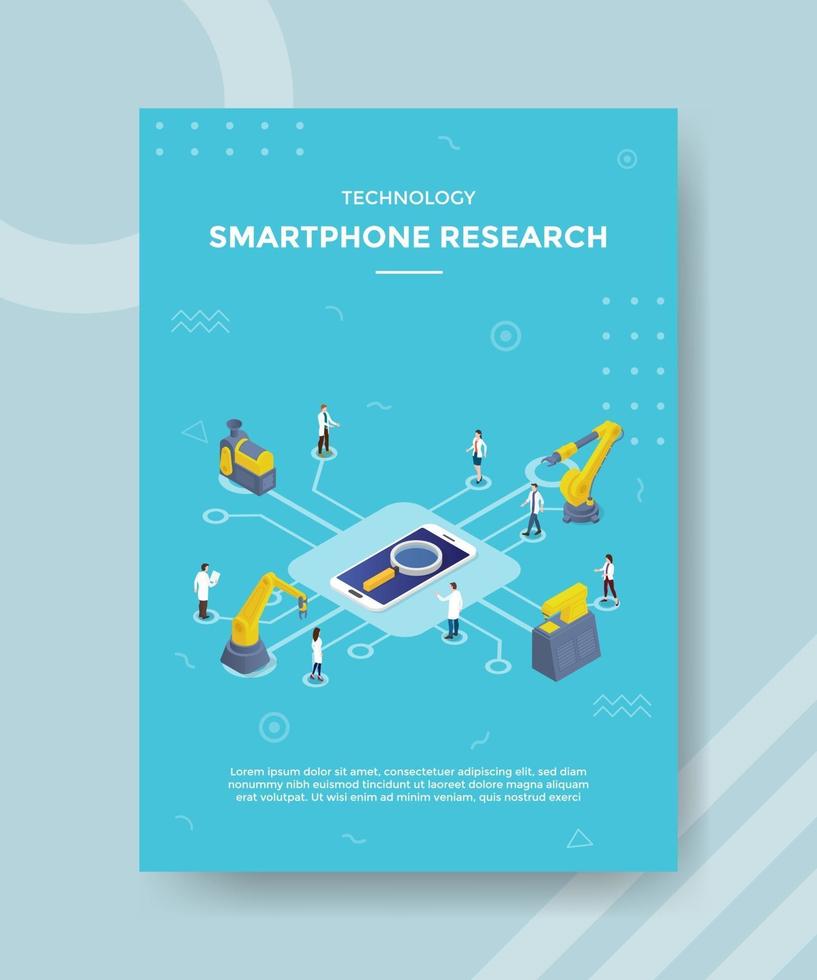 smartphone research technology concept for template vector