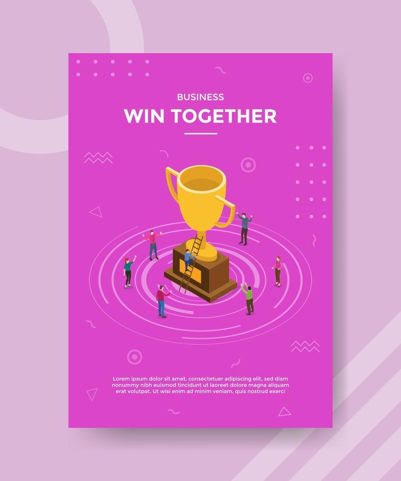 win together in business concept for template banner vector