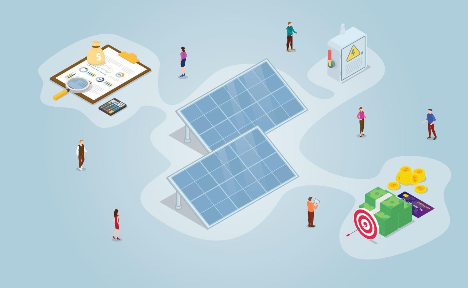 solar panel technology from business aspect vector