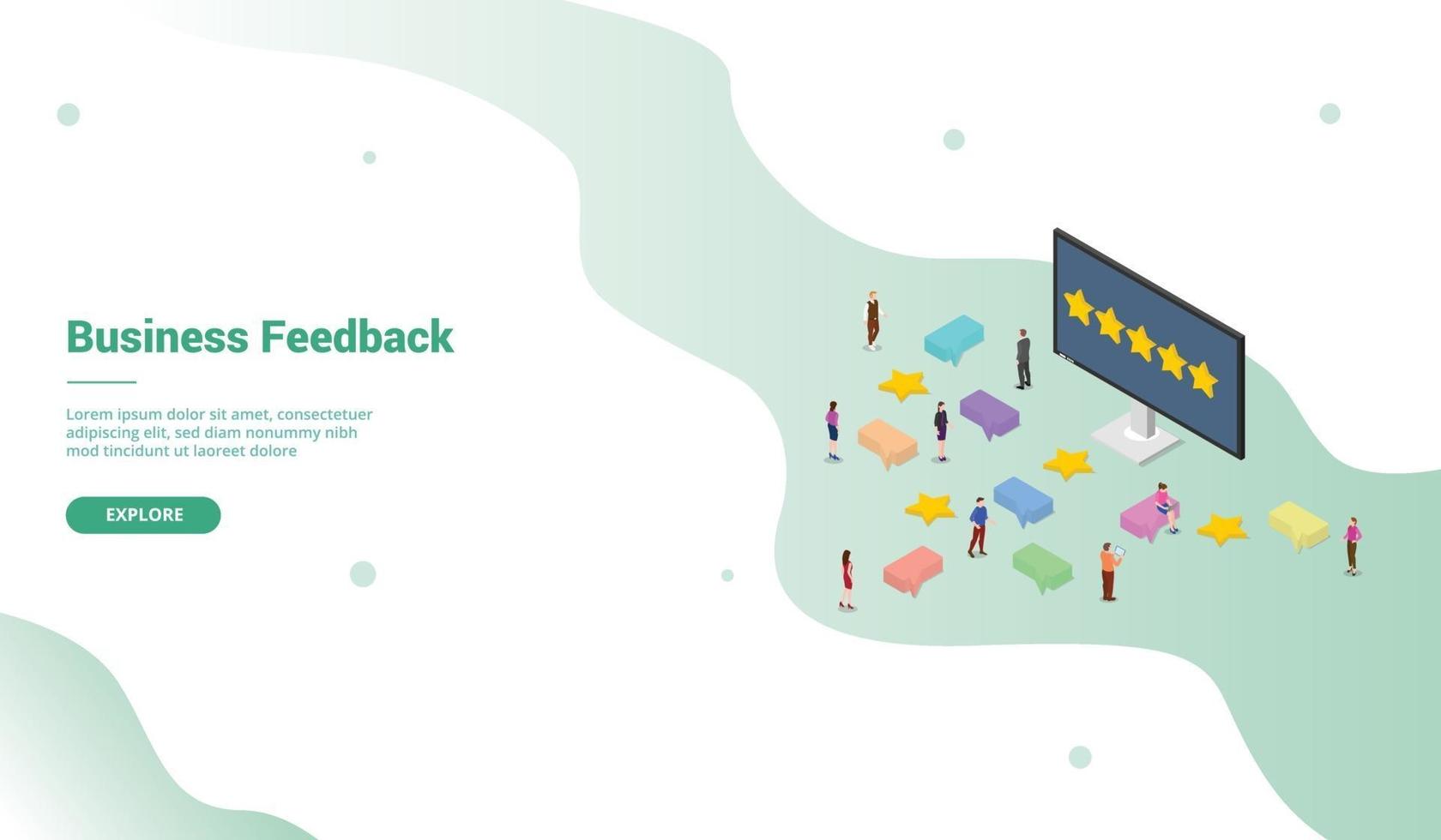 business feedback template with star ratings vector