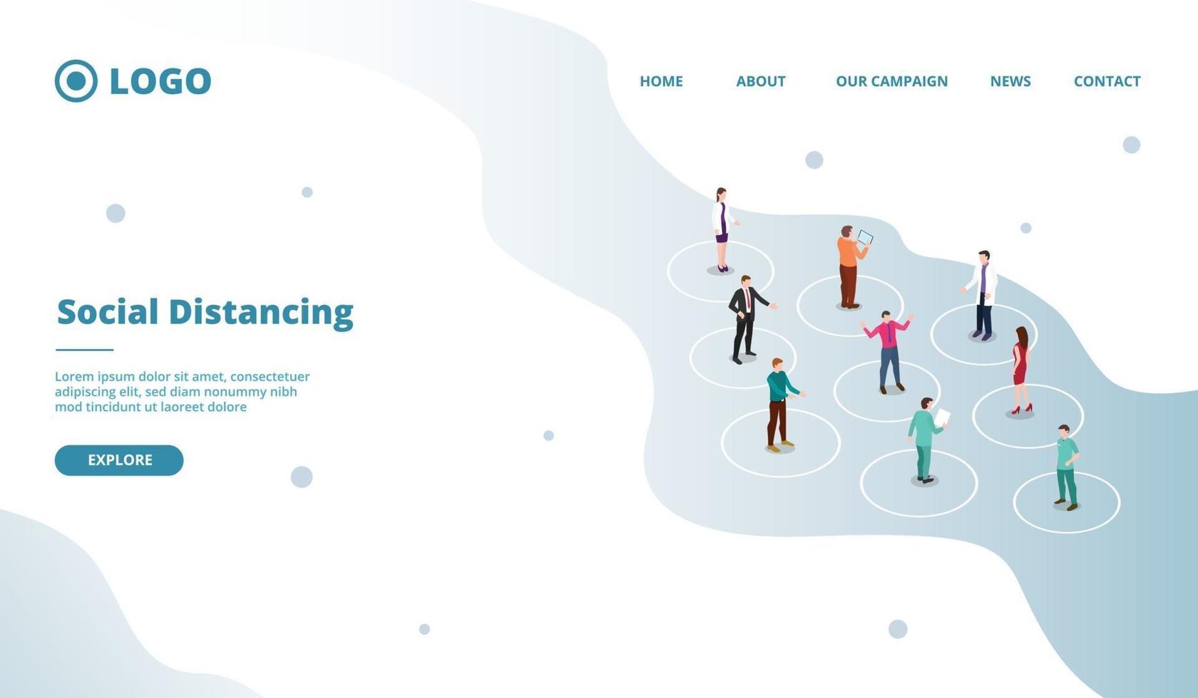 social distancing concept for people safe distance in crowd vector