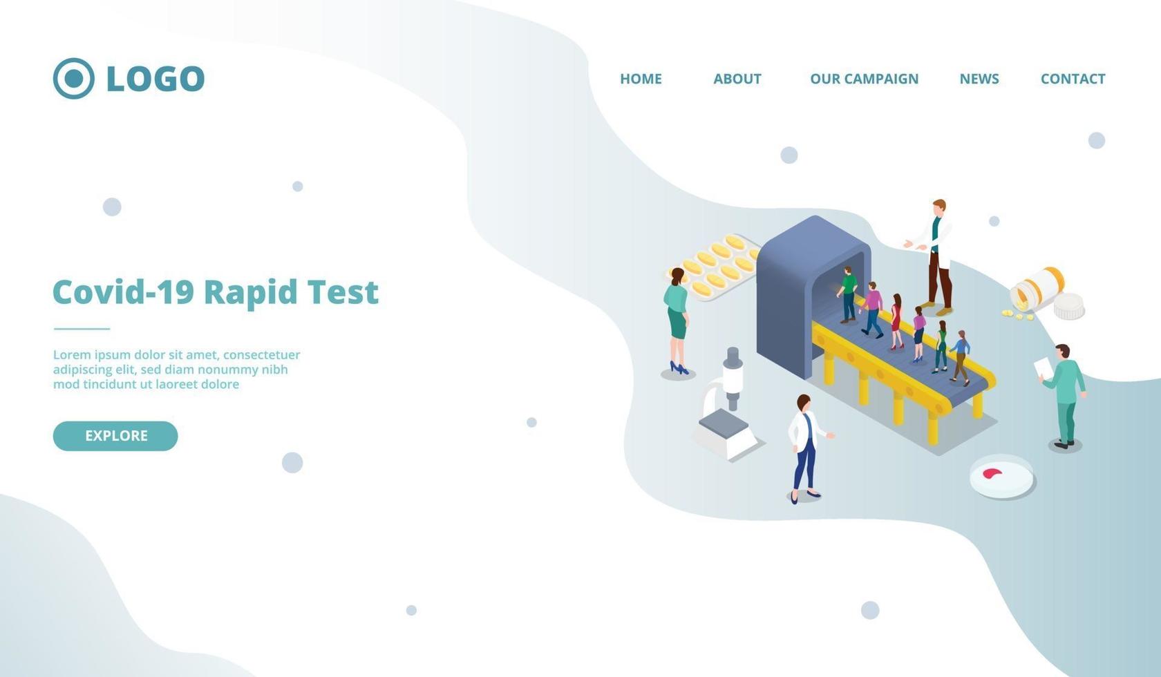 corona virus covid-19 rapid test or screening mass vector