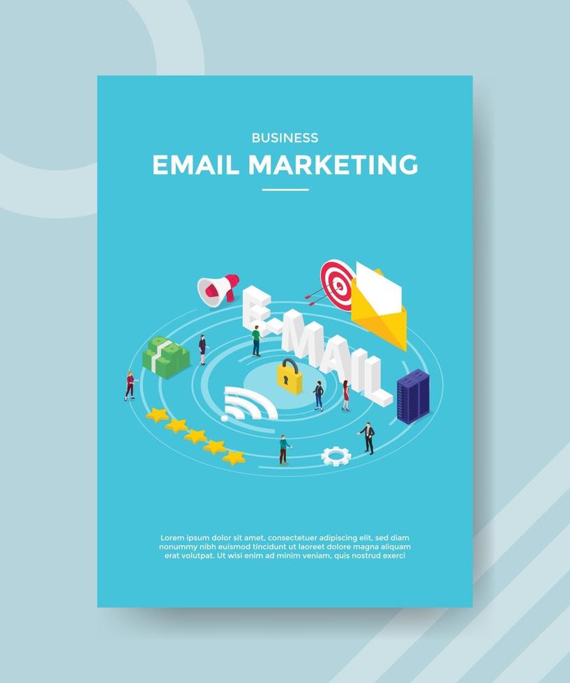 business email marketing people standing e-mail vector