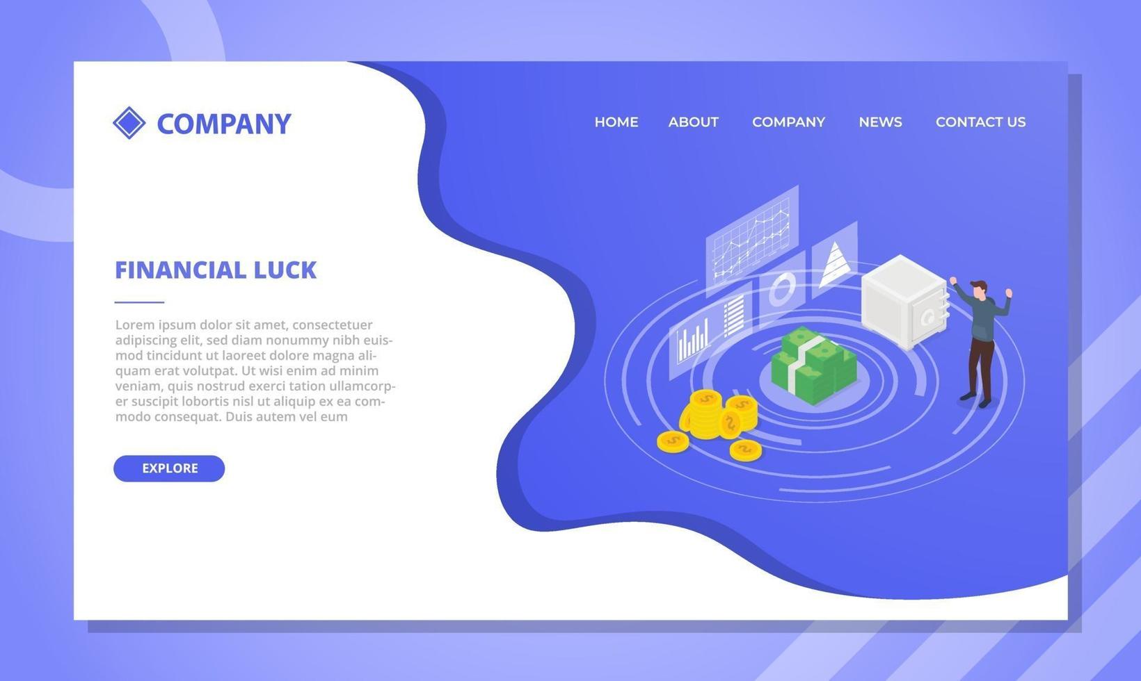 financial luck concept for website template or landing vector