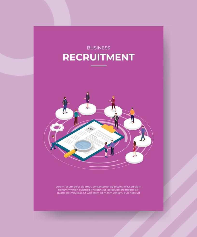 business recruitment people standing on circle shape vector