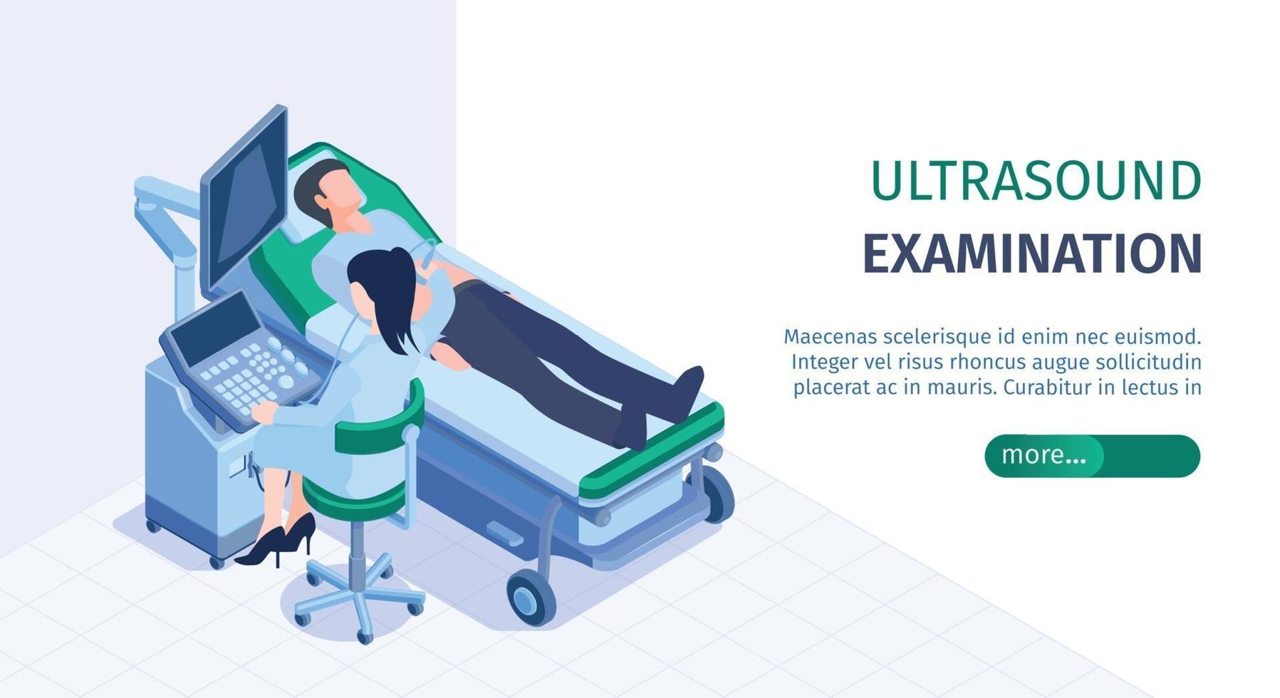 Hospital Horizontal Isometric Banner vector