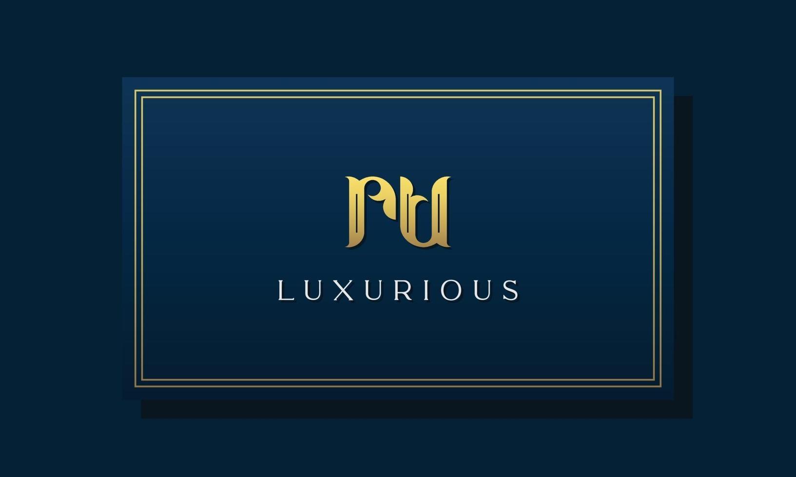 Vintage royal initial letters RU logo. vector