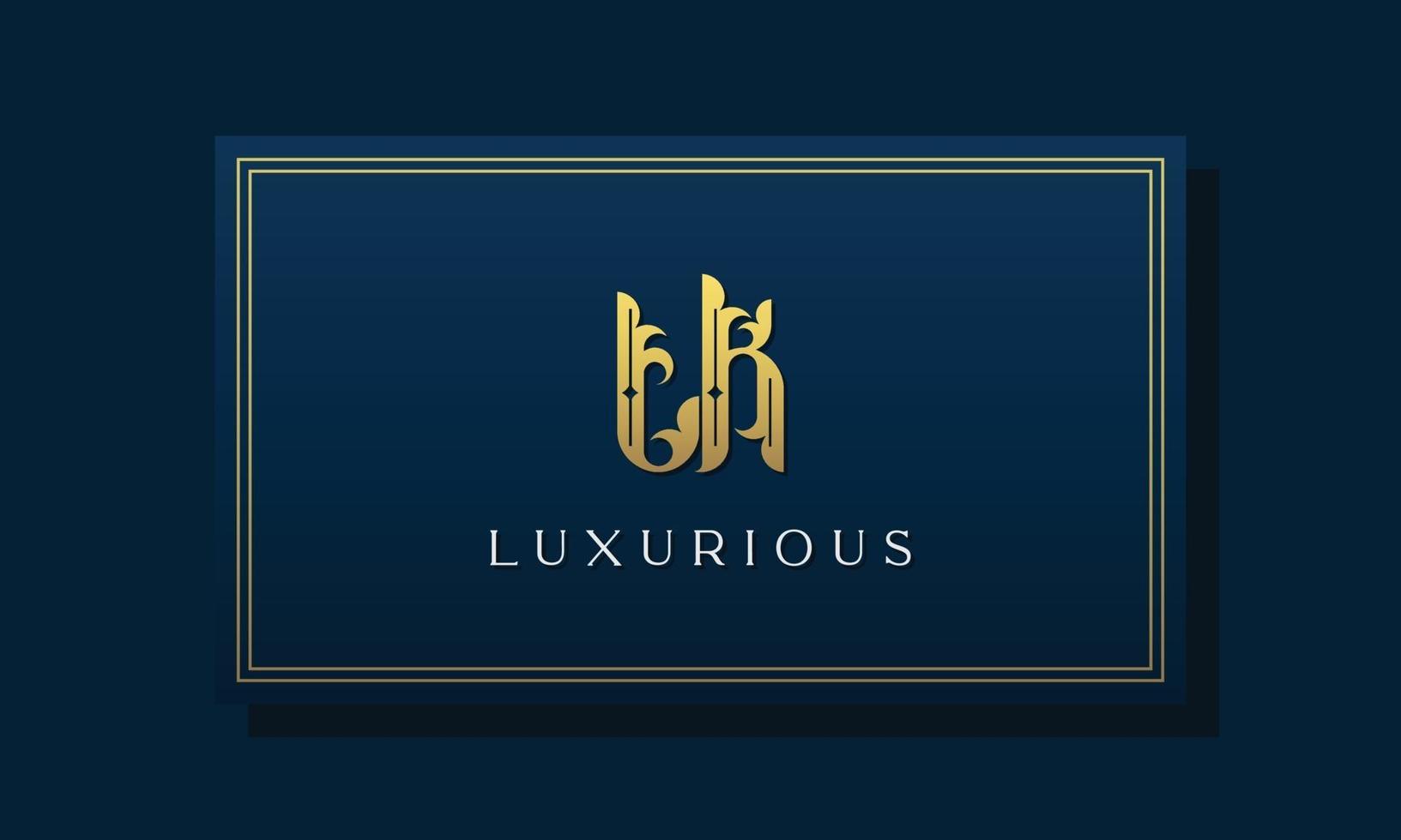 Vintage royal initial letters TK logo. vector