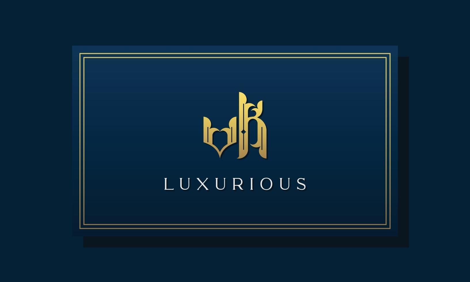 Vintage royal initial letters VK logo. vector