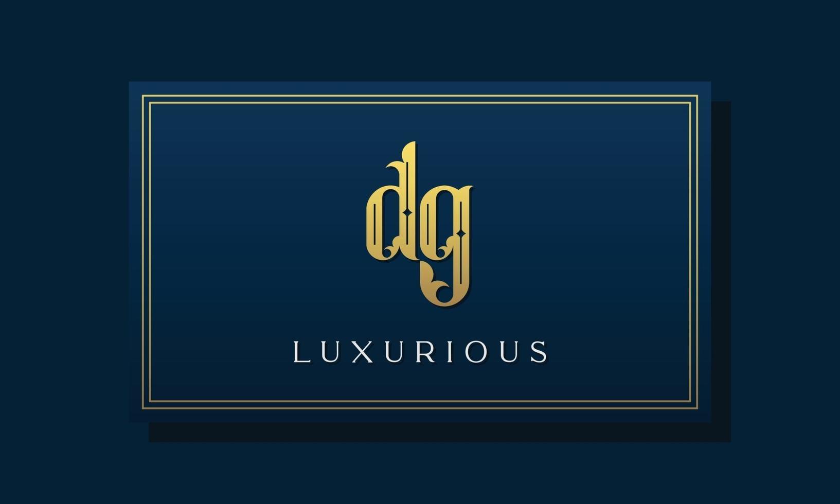 Vintage royal initial letter DG logo. vector