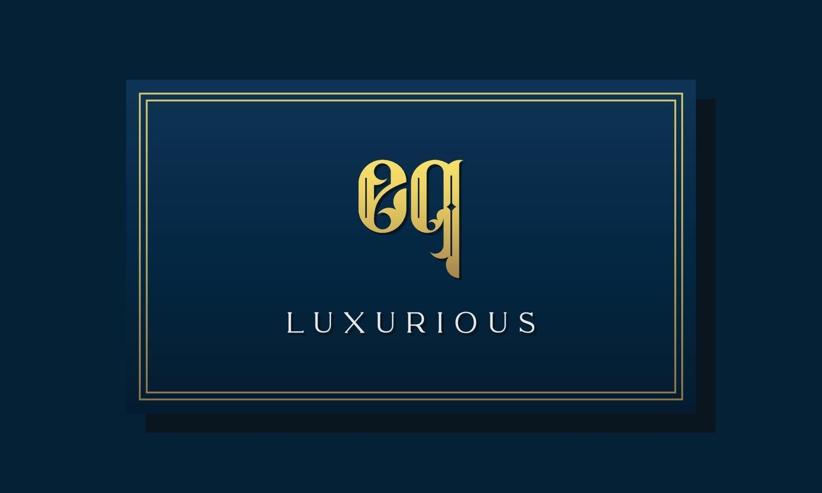 Vintage royal initial letter EQ logo. vector