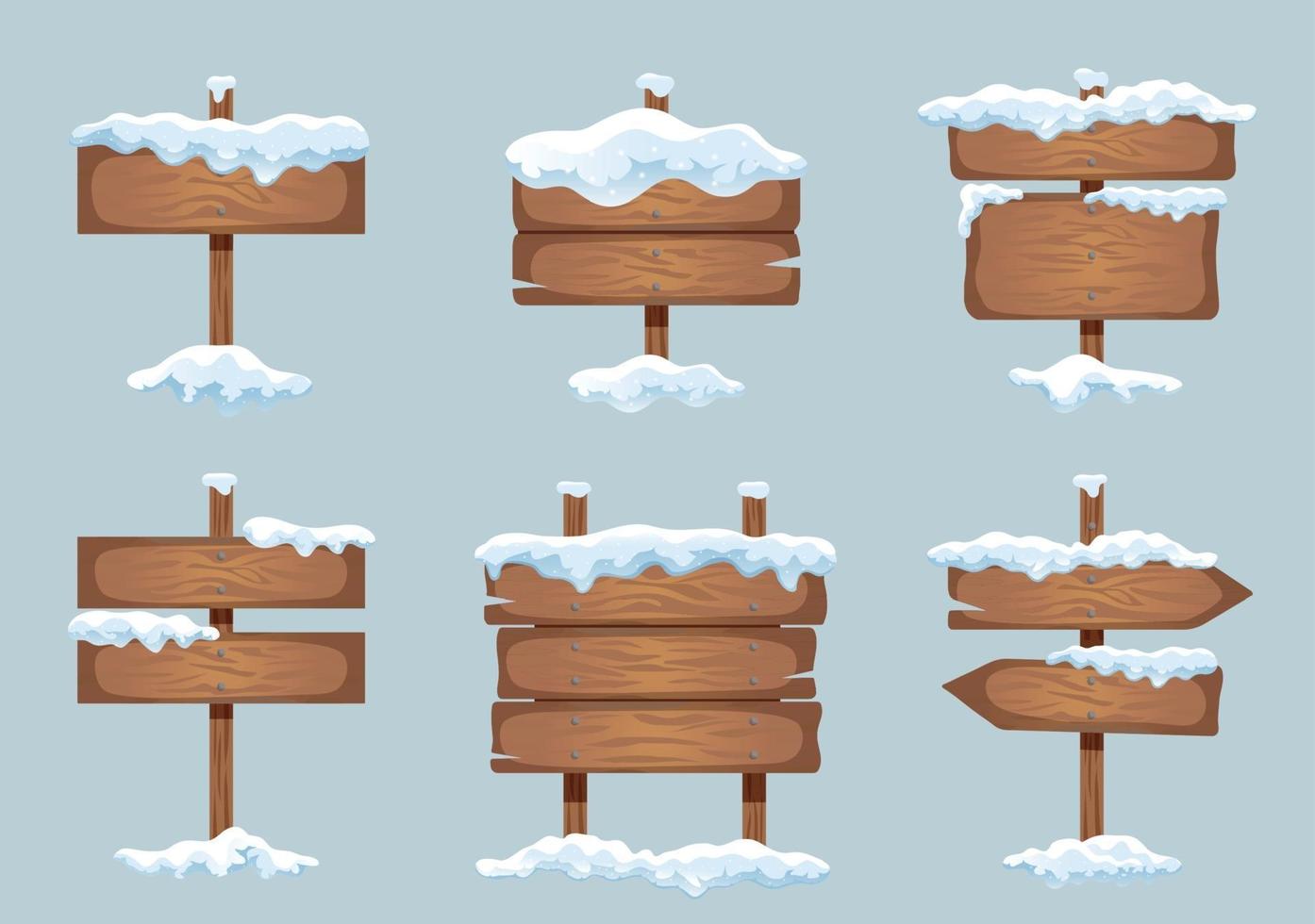 Snow Cap Signboards Set vector