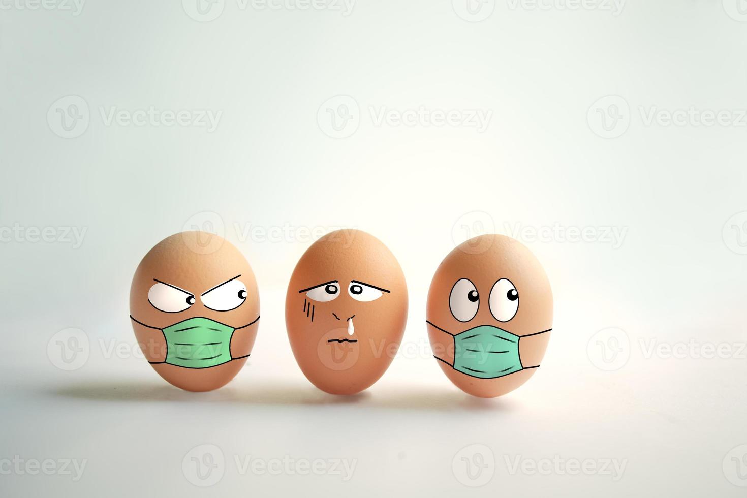 Easter eggs with COVID19 protection. photo