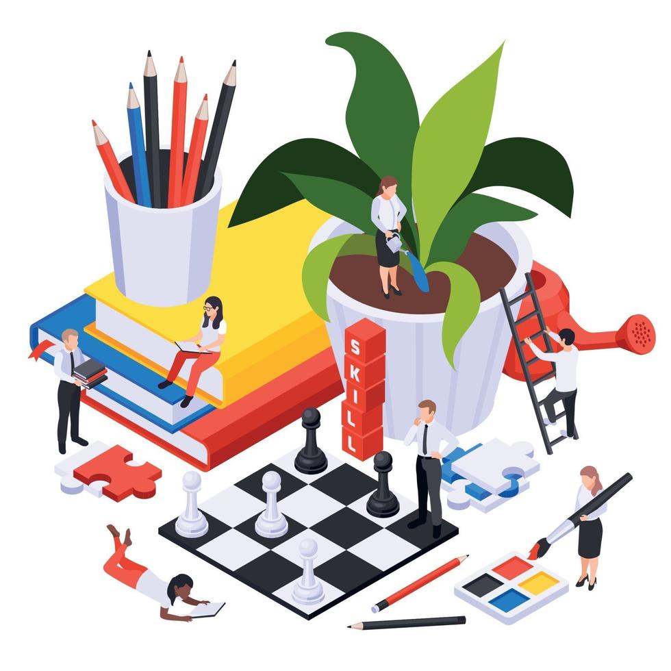Personal Growth Isometric Composition vector