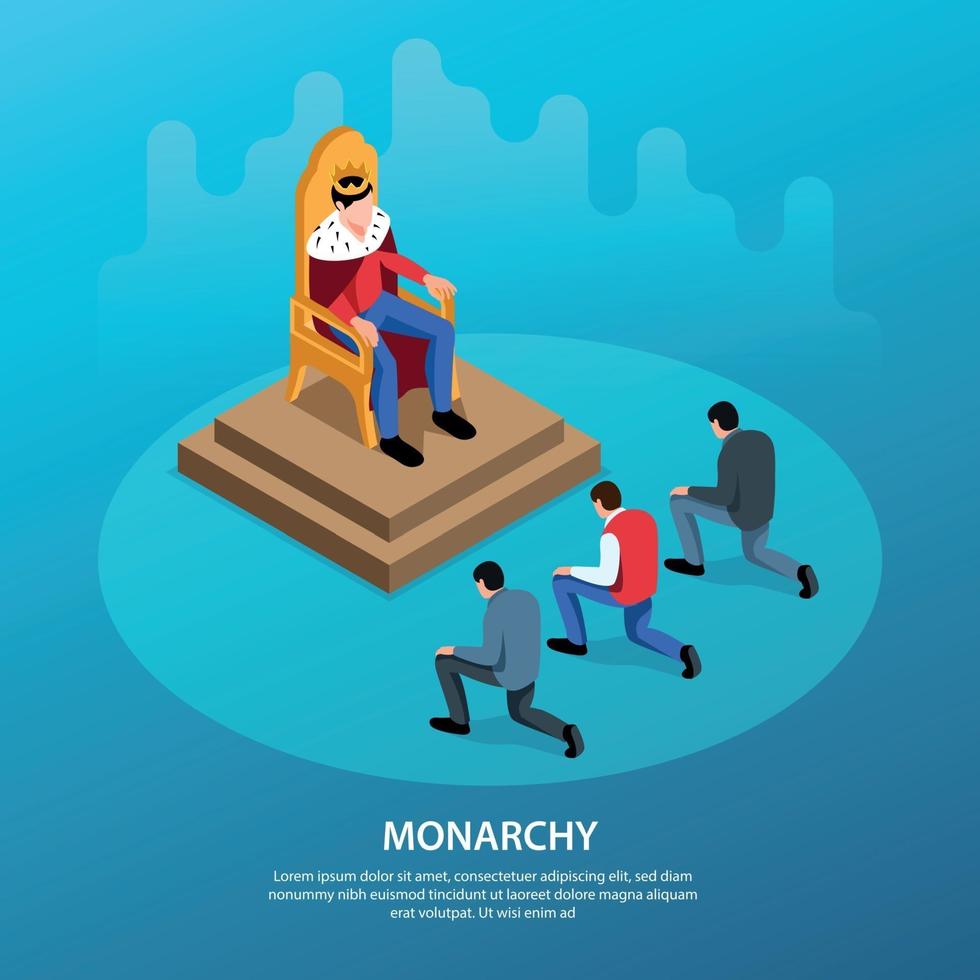 Monarchy System Isometric Background vector