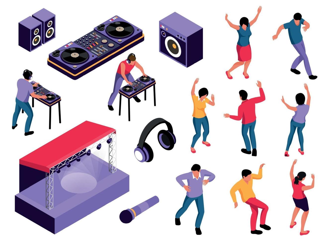 Isometric DJ Party Set vector