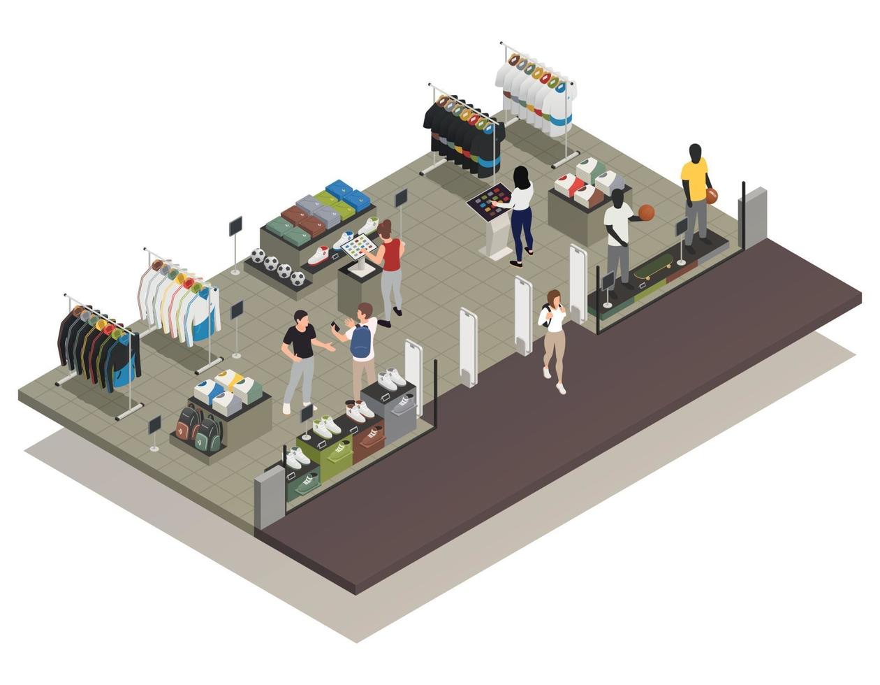 People At Shop Illustration vector