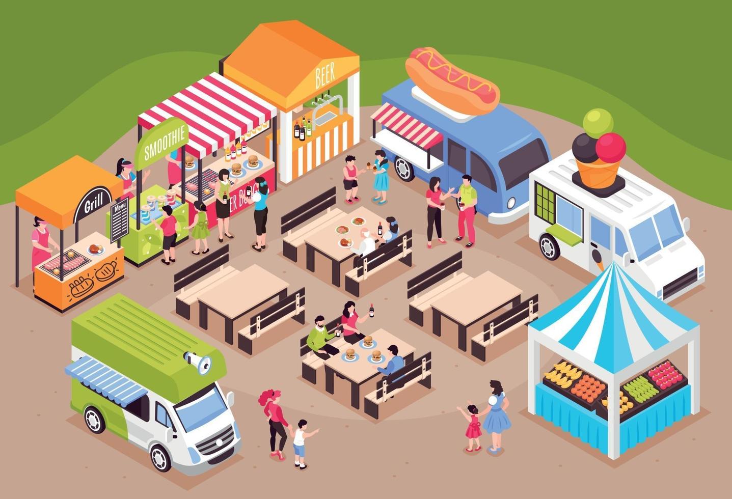 Food Court Fair Composition vector