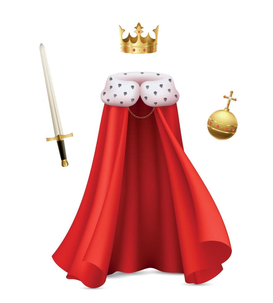 King Cloak Realistic Composition vector