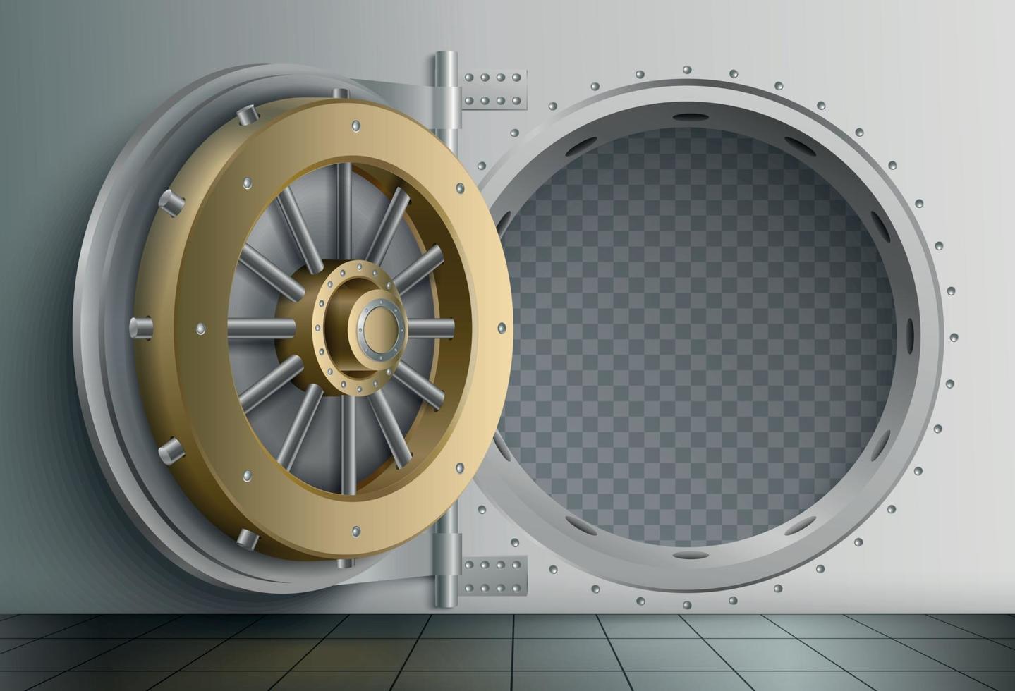 Bank Vault Realistic Composition vector