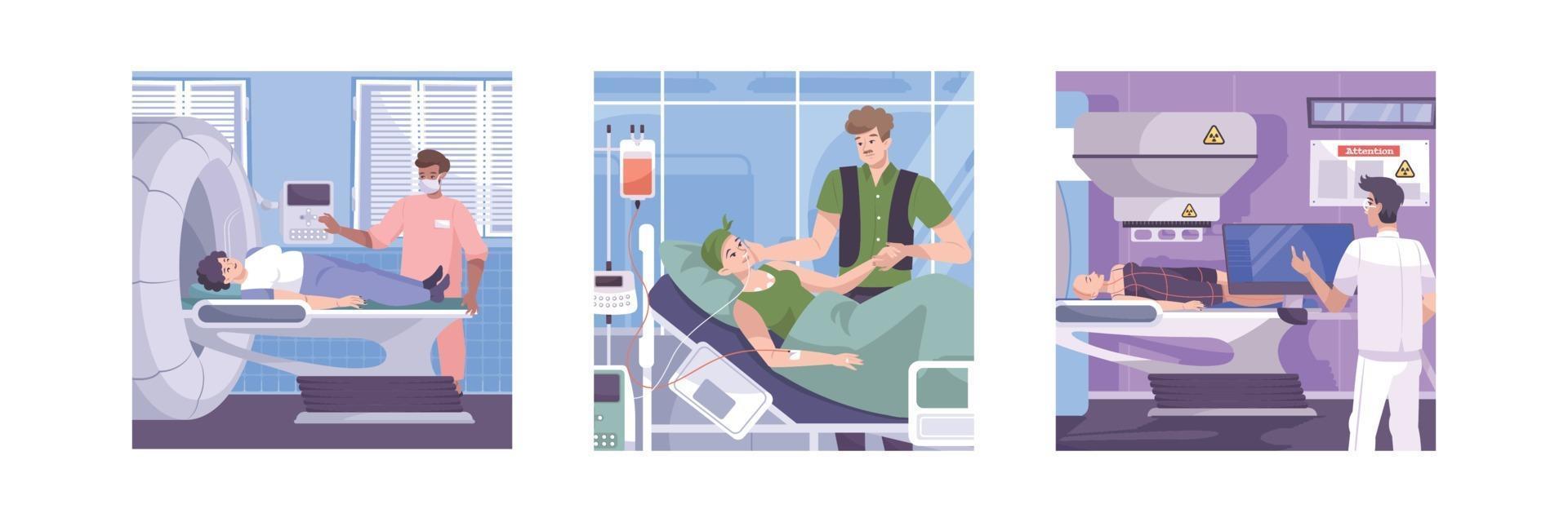 Oncology Flat Compositions vector