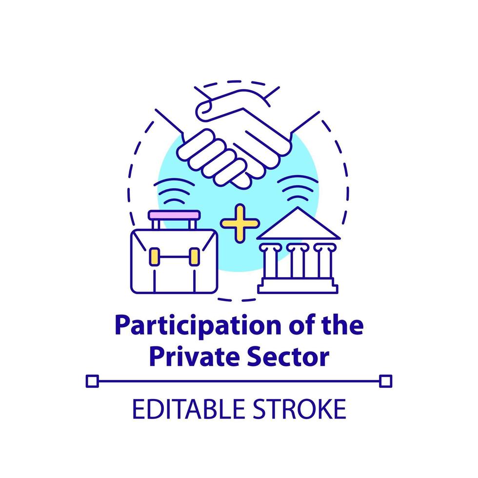 participación del icono del concepto del sector privado vector