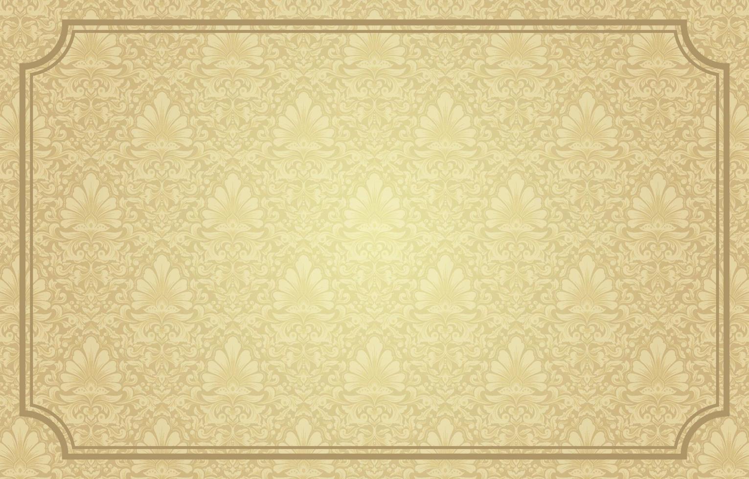 Golden Vintage Damask Background vector