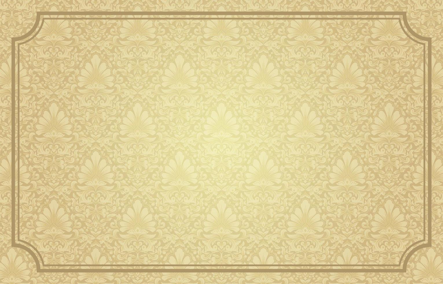 Golden Vintage Damask Background vector