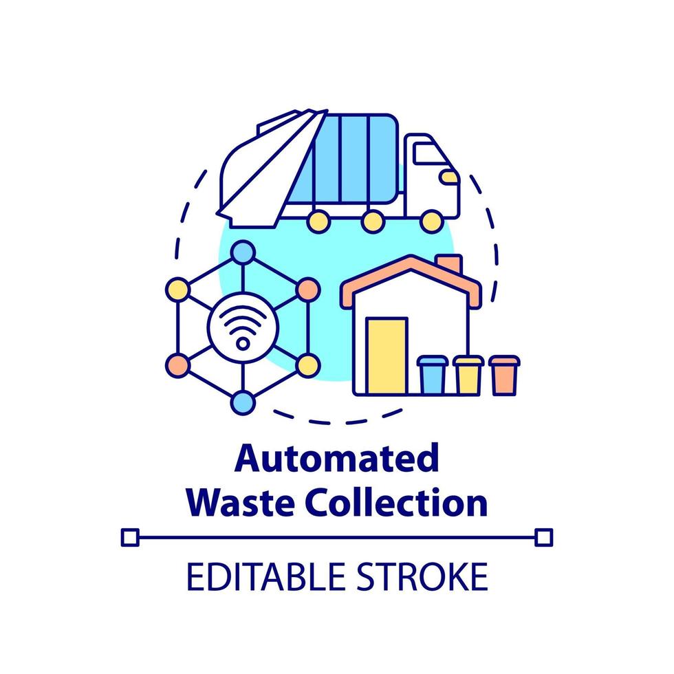 Automated waste collection concept icon vector